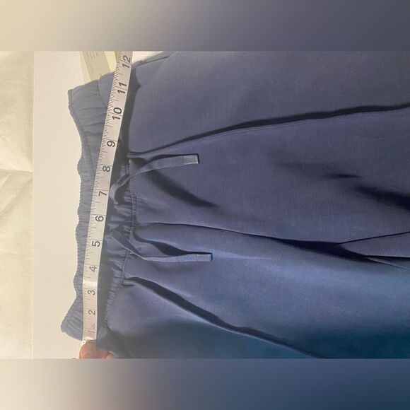 All in Motion Navy Blue Airy Sleek Wide Leg Pants pull on oversize trouser 10-12 - Picture 5 of 12